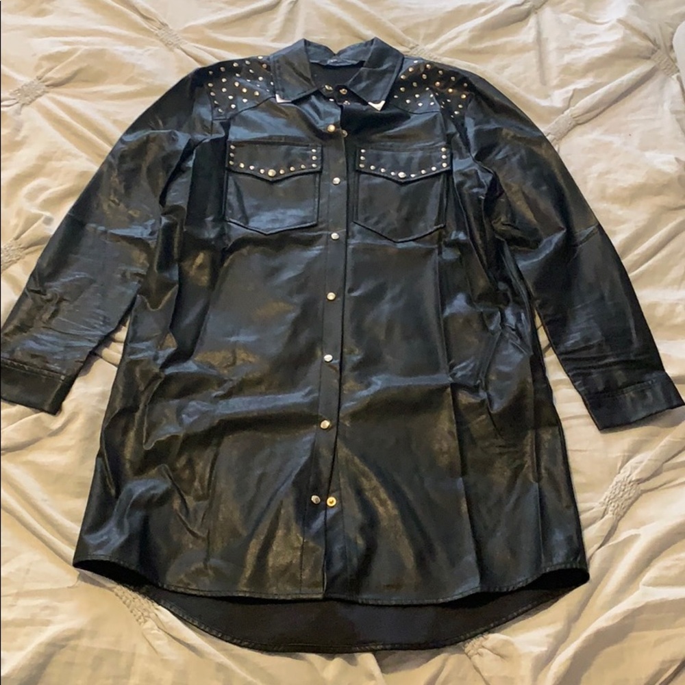 Zara PU leather Dress with Studs